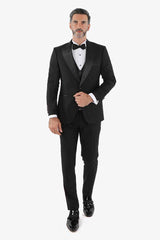DKS SLIM SOLID SUIT TUXEDO SUIT WITH VEST